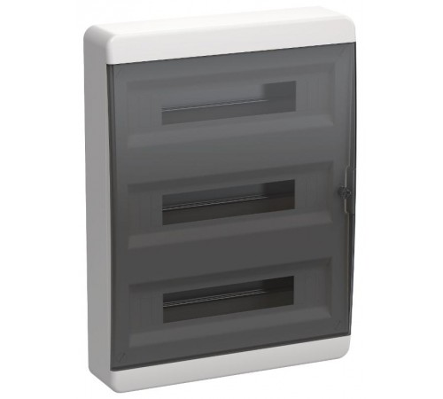 Корпус пластиковый навесной на 54 модулей ЩРН-П-54 IP41 черная прозрачная дверь TEKFOR  TF5-KP12-N-54-41-K01-K03  IEK