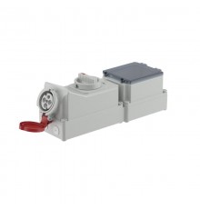 Розетка наружной установки с механической блокировкой и DIN-рейкой на 6 модулей IP44 32A 3P+E 400В  DIS5673286  DKC