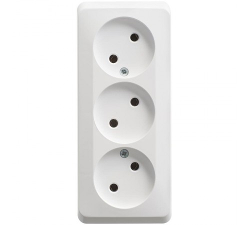 Этюд Белый О/У Розетка 3-ая без заземления без шторок 16А 250B  PA16-009B  SE