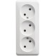 Этюд Белый О/У Розетка 3-ая без заземления без шторок 16А 250B  PA16-009B  SE
