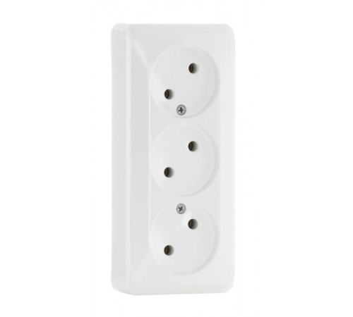 Этюд Белый О/У Розетка 3-ая без заземления без шторок 16А 250B  PA16-009B  SE