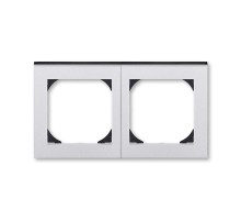 ABB Levit Серебро / дымчатый чёрный Рамка двойная 55х55 для механизмов BJE  3901H-A05520 70  2CHH015520A4070  ABB