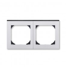 ABB Levit Серебро / дымчатый чёрный Рамка двойная 55х55 для механизмов BJE  3901H-A05520 70  2CHH015520A4070  ABB