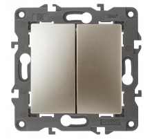 Переключатель ЭРА Серия 12 12-1112-04 перекрёстный двойной, 10АХ-250В, шампань   Б0065322  ЭРА