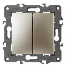 Переключатель ЭРА Серия 12 12-1112-04 перекрёстный двойной, 10АХ-250В, шампань   Б0065322  ЭРА