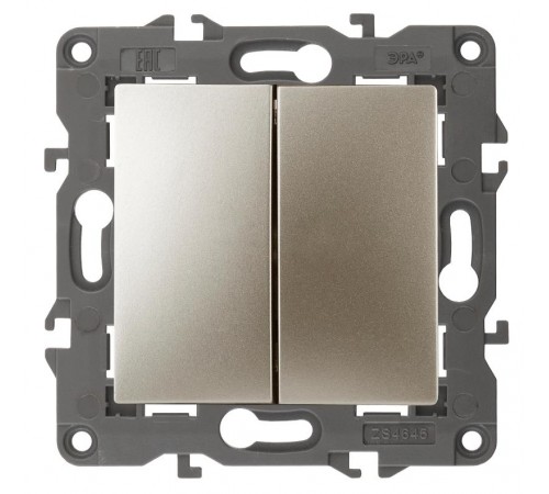 Переключатель ЭРА Серия 12 12-1112-04 перекрёстный двойной, 10АХ-250В, шампань   Б0065322  ЭРА