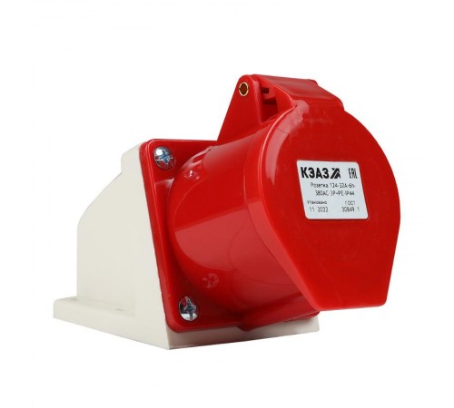 Розетка 124-32А-6h-380AC-3P+PE-IP44  222756  КЭАЗ