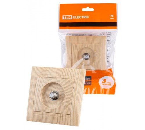 Розетка SAT (F-разъем) 0-2400МГц сосна "Лама"  SQ1815-0321  TDM