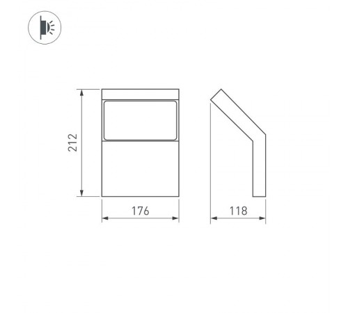 Светильник LGD-ECRAN-WALL-9W Warm3000 (GR, 108 deg, 230V) (Arlight, IP65 Металл, 3 года)  029989  Arlight