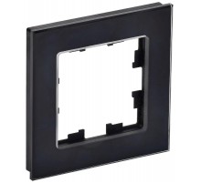 BRITE Рамка 1-ая РУ-1-2-БрЧ стекло черный  BR-M12-G-K02  IEK
