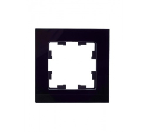 BRITE Рамка 1-ая РУ-1-2-БрЧ стекло черный  BR-M12-G-K02  IEK