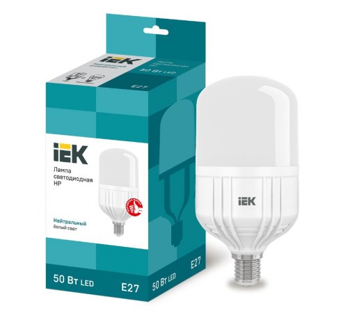 Лампа светодиодная LED 50Вт Е27 230В 4000К HP  LLE-HP-50-230-40-E27  IEK