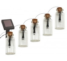 Светильник садовая гирлянда 10 подсвечиваемых светодиодами бутылочек ERAGS08-05 длина 3,8 м, IP44 питание от солнечной батареи  Б0038507  ЭРА