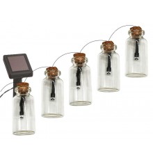 Светильник садовая гирлянда 10 подсвечиваемых светодиодами бутылочек ERAGS08-05 длина 3,8 м, IP44 питание от солнечной батареи  Б0038507  ЭРА