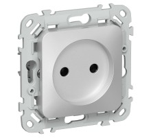 FLITE Розетка без заземления без шторок быстрозажимные клеммы 10А РС01-1-ФлА алюминий  FI-R10-10-1-K47  IEK