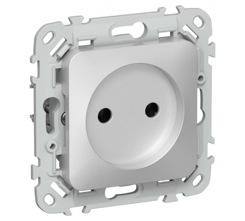 FLITE Розетка без заземления без шторок быстрозажимные клеммы 10А РС01-1-ФлА алюминий  FI-R10-10-1-K47  IEK