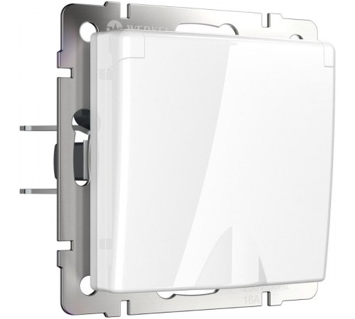 Розетка влагозащ. с зазем. с защит. крышкой и шторками (белая) Werkel W1171201  a051120  Werkel