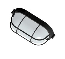 Светильник для ЖКХ под лампу "Банник" 1402 Овал малый НПП 03-60-022 IP65 матовый /корпус с решеткой черный ГИ  1005500941  Элетех