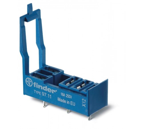 Розетка для монтажа на плате для реле 46.61; в комплекте пластиковая клипса  9711  Finder