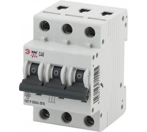 Выключатель автоматический трехполюсный Pro NO-901-53 ВА47-63 3P 40А кривая C  Б0031825  ЭРА