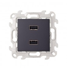 Simon 24 Графит Коннектор 2хUSB  2411090-038  Simon