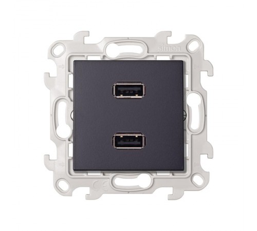 Simon 24 Графит Коннектор 2хUSB  2411090-038  Simon