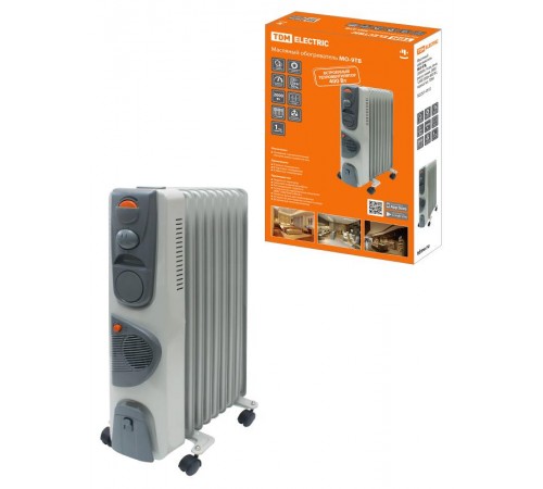 Масл. обогрев. МО-9ТВ, 2000 Вт, 9 сек, вент, регул. мощн. (800/1200/2000+400 Вт), термостат,  SQ2501-0912  TDM