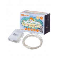 Гирлянда светодиодная "Роса100" 100LED, 10м, 3000К, 3хАА, наружное использование, IP65,  SQ0361-0058  TDM ELECTRIC