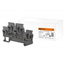 Двухуровневый зажим клеммный безвинтовой (ДЗКБ) 1,5 мм2 17,5А серый  SQ0822-0064  TDM