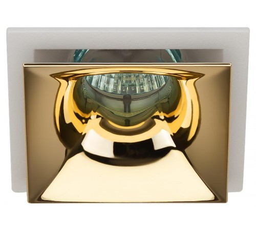 Cветильник встраиваемый декоративный KL102 WH/GD MR16 GU5.3 белый золото  Б0056352  ЭРА