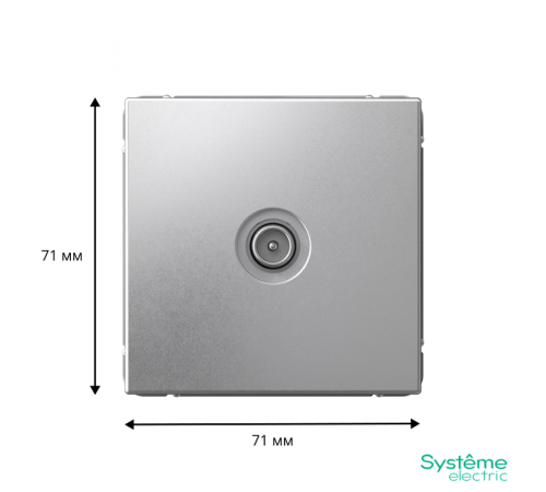 ArtGallery Алюминий Розетка TV проходная 4DB, механизм  GAL000392  SE