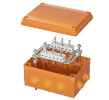 Коробка распределительная пластиковая FS огн.,IP55,240х190х90мм,8р, 450V,20A,10мм.кв, нерж.контакт с кабельными вводами и клеммниками  FSK41810  DKC