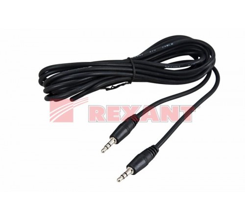 Шнур Стерео 3,5 мм штекер - Стерео 3,5 мм штекер, длина 0,5 метра  17-4100  REXANT