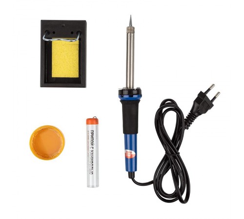 Набор для пайки №11 (паяльник 30Вт, подставка, губка для удаления припоя, канифоль, припой) (TL-1011)   12-0165  REXANT