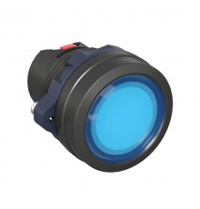 Головка кнопки плоская прозрачная с  фиксацией, синяя  M22P-FLLBP  DKC