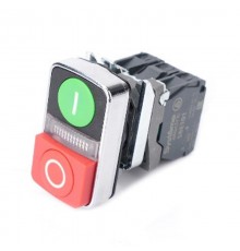 Кн SB4 двойн в сборе модуль 22мм з"I"+сиг ламп+кр выст "О" металл 230ВАС 1НО+1НЗ  SB4BW73731M5  SE