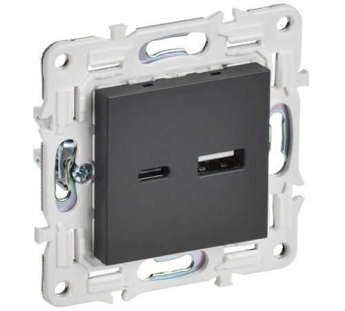 SKANDY Розетка USB A+C 3,1А SK-R14T титан  SK-U22-D31-K48  IEK