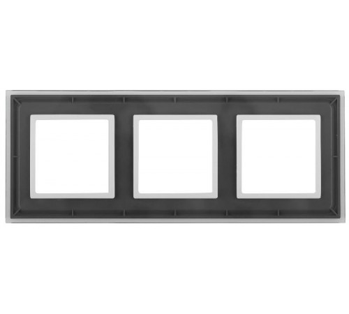 14-5103-00 ЭРА Рамка на 3 поста, стекло, Эра Elegance, прозрачный+бел  Б0034505  ЭРА