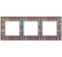 14-5103-00 ЭРА Рамка на 3 поста, стекло, Эра Elegance, прозрачный+бел  Б0034505  ЭРА