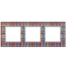 14-5103-00 ЭРА Рамка на 3 поста, стекло, Эра Elegance, прозрачный+бел  Б0034505  ЭРА