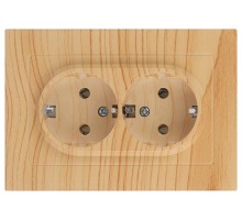 Розетка Intro Accent 6-205-11 2X2P+E Schuko, 16А-250В, IP20, СУ, AL/CU, сосна  Б0063504  Intro