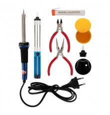 Набор для пайки №13 (паяльник 30Вт, подставка, канифоль, припой, бокорезы, тонкогубцы) (TL-1013)   12-0166  REXANT