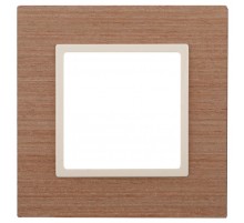 14-5301-07 Рамка на 1 пост, дерево, Эра Elegance, ясень+сл.кость  Б0034566  ЭРА