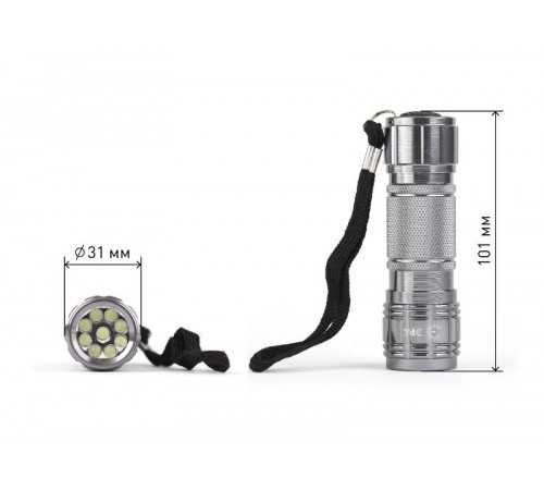 Фонарь универсальный 9xLED 3хААА SD9 алюминиевый  C0027216  ЭРА