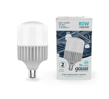 Лампа светодиодная промышленная Elementary T140 80W 6400lm 4000K E40 LED 1/8  63428  Gauss