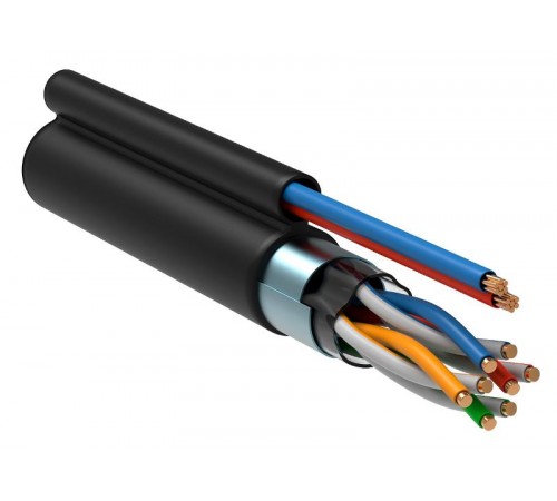 Каб. F/UTP 5E 4х2х24AWG LDPE каб. пит. 2x0,75, 305м чер.  LC3-C5E04-379  ITK