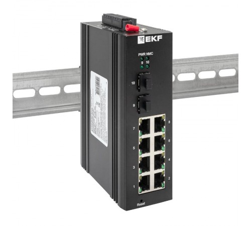 Промышленный управляемый коммутатор уровня L2 TSX-ML2-2GX/SFP-8GT, 2 порта 1000Base-X SFP, 8 портов 10/100/1000Base-T(X) RJ45, монтаж на динрейку TSX 