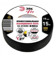Изолента PRO PROFLEEC1915 флис 19мм х 15м, черная  Б0057181  ЭРА