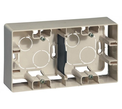 Etika Слоновая кость Коробка 2-ая накладной монтаж  672540  Legrand