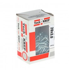 Саморезы универсальные 20х3,0 мм (200 шт) оцинкованные - коробка с окном ( 0,14 кг)  102162  Tech-KREP